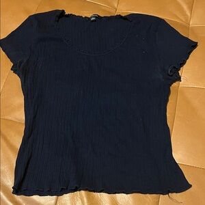Madewell Navy Ribbed Short Sleeve Tee